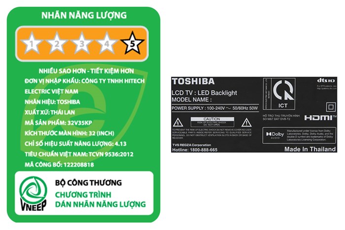 Android Tivi Toshiba 32 inch 32V35KP Màu Đen