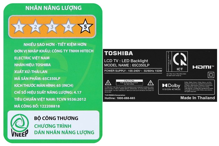 Google Tivi Toshiba 4K 65 inch 65C350LP Màu Đen