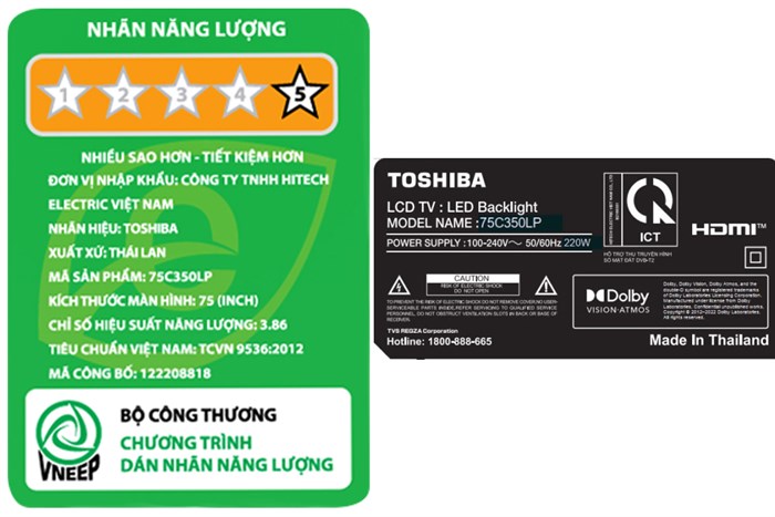 Google Tivi Toshiba 4K 75 inch 75C350LP Màu Đen