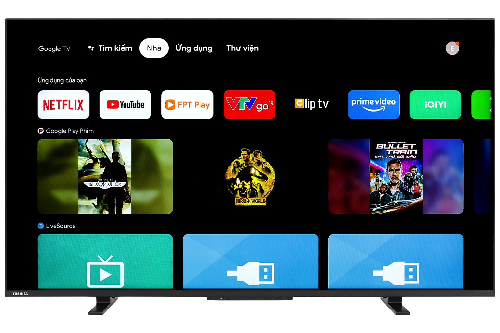 Google Tivi QLED Toshiba 4K 50 inch 50M550LP Màu Đen