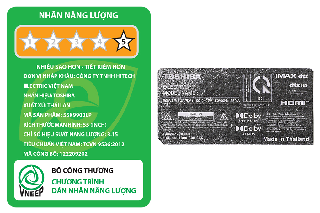 Smart Tivi OLED Toshiba 4K 55 inch 55X9900LP Màu Đen