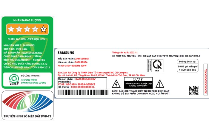 Smart Tivi OLED Samsung AI 4K 55 inch QA55S95B Màu Đen