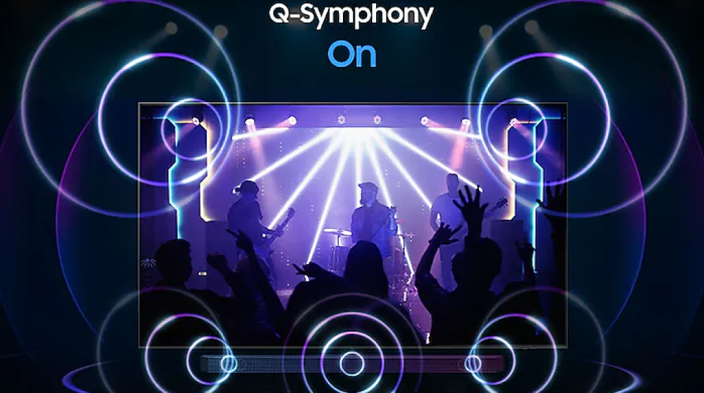 Q-Symphony kết hợp loa tivi với loa thanh -Smart Tivi Neo QLED 4K 85 inch Samsung QA85QN85C