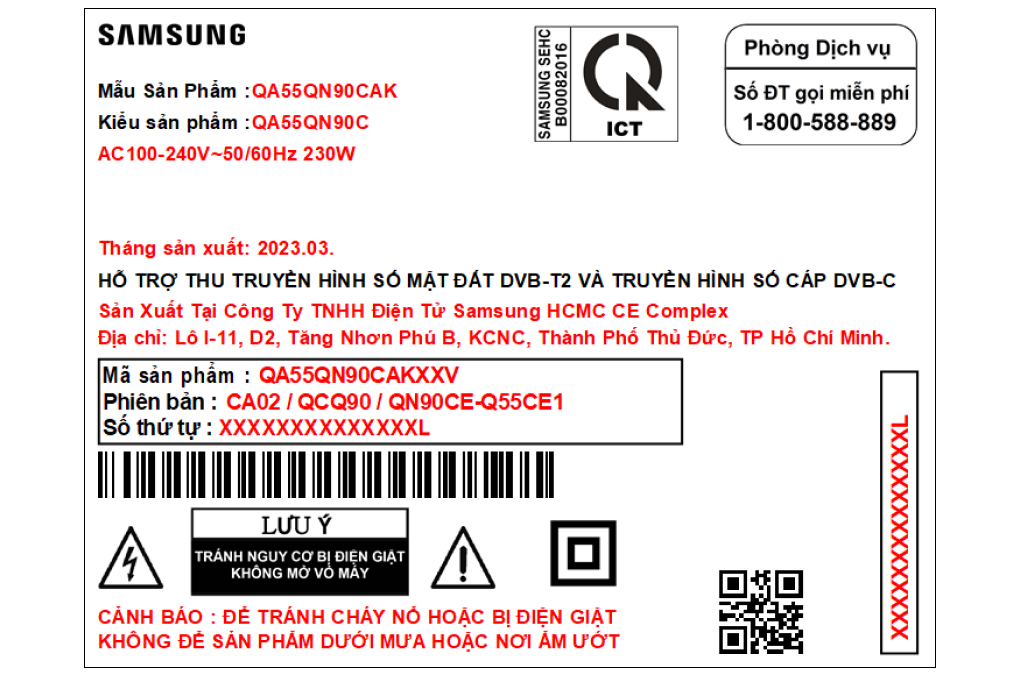 Smart Tivi Neo QLED Samsung AI 4K 55 inch QA55QN90C Màu Đen