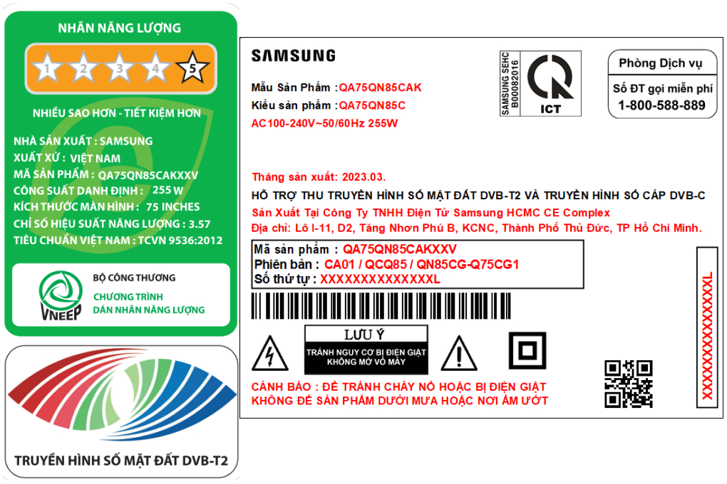 Smart Tivi Neo QLED Samsung AI 4K 75 inch QA75QN85C Màu Đen