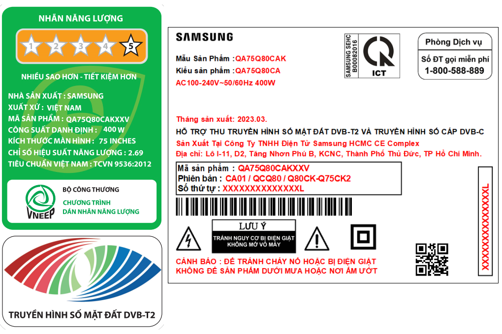 Smart Tivi QLED 4K 75 inch Samsung QA75Q80C Màu Đen