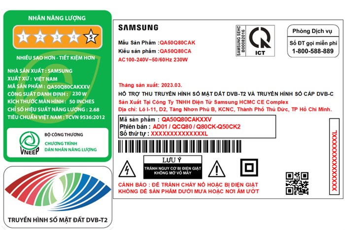 Smart Tivi QLED Samsung AI 4K 50 inch QA50Q80C Màu Đen