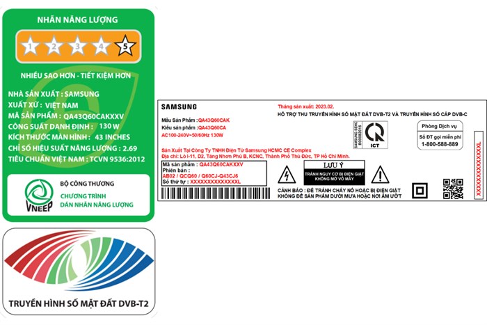 Smart Tivi QLED Samsung 4K 43 inch QA43Q60C Màu Đen