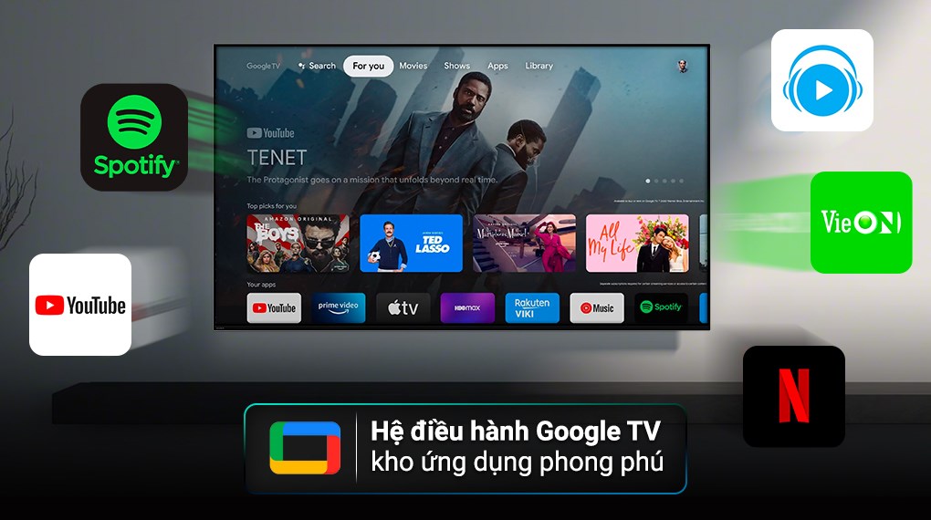 Google Tivi OLED Sony 4K 77 inch XR-77A80L