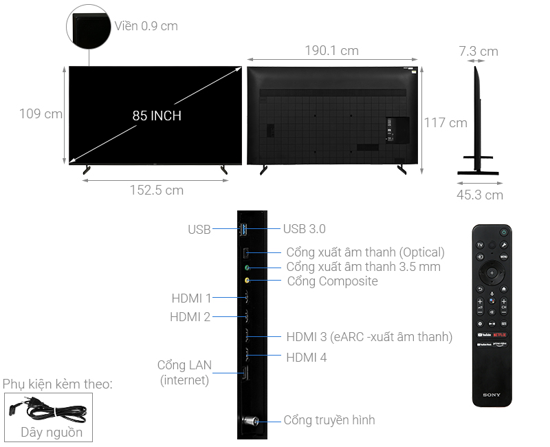 Google Tivi Sony 4K 85 inch KD-85X80L