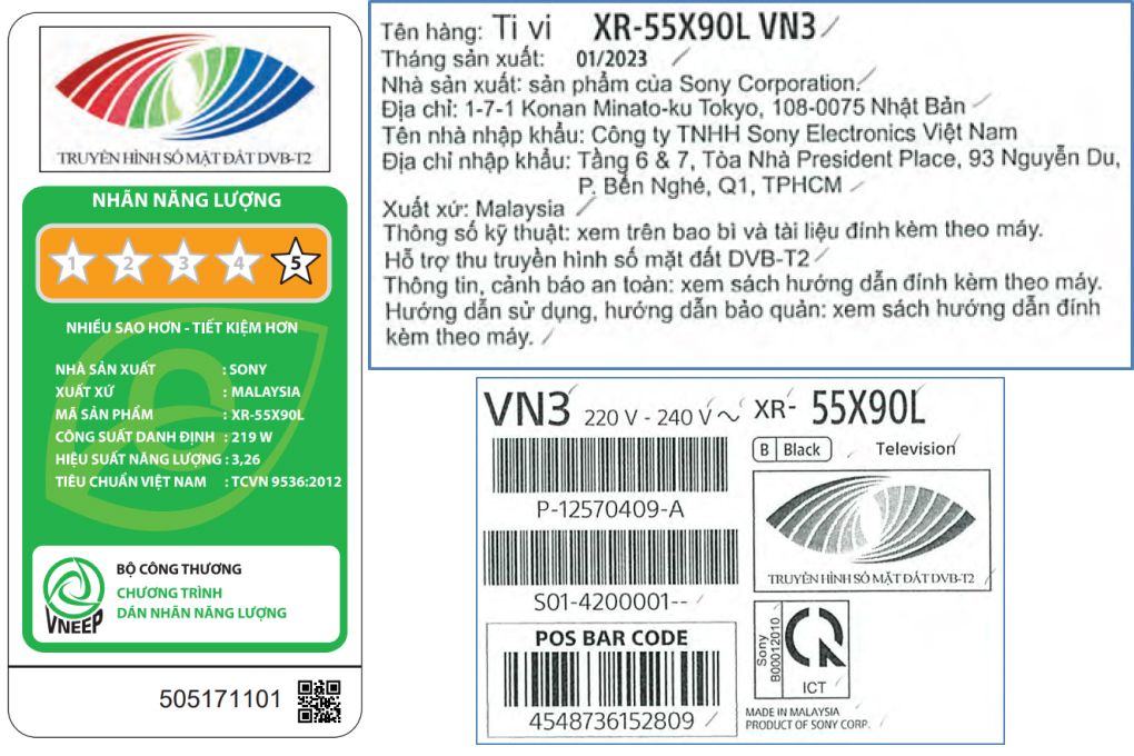 Google Tivi Sony AI 4K 55 inch XR-55X90L Màu Đen