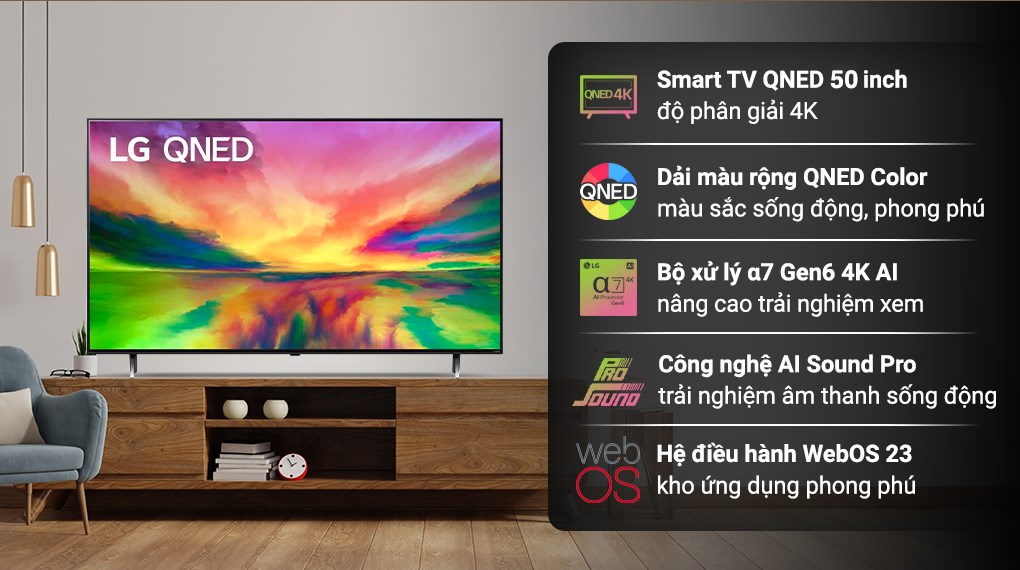 Smart Tivi QNED LG 4K 50 inch 50QNED80SRA - giá tốt, có trả góp