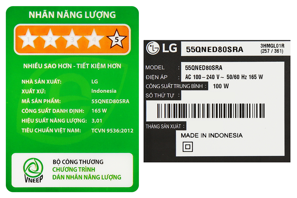 Smart Tivi QNED LG AI 4K 55 inch 55QNED80SRA Màu Đen