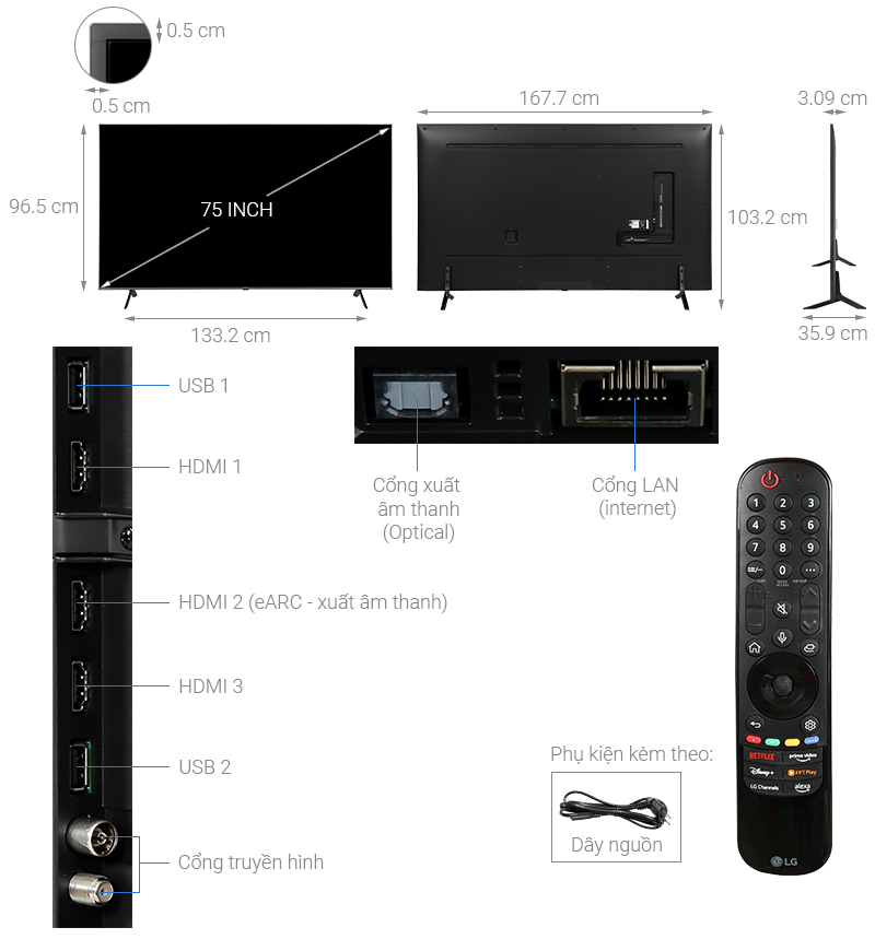 Smart Tivi LG 4K 75 inch 75UR9050PSK