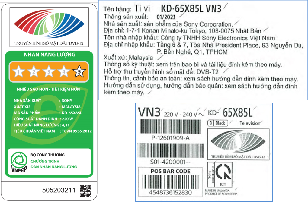 Google Tivi Sony 4K 65 inch KD-65X85L Màu Đen