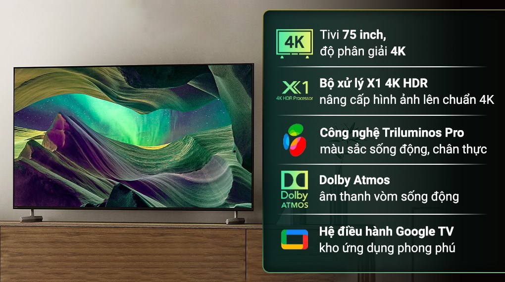 Google Tivi Sony 4K 75 inch KD-75X85L