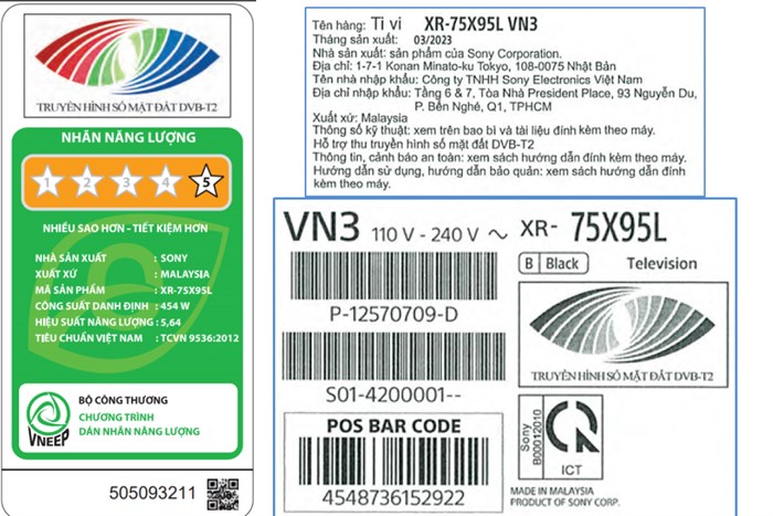 Google Tivi Mini LED Sony AI 4K 75 inch XR-75X95L Màu Đen