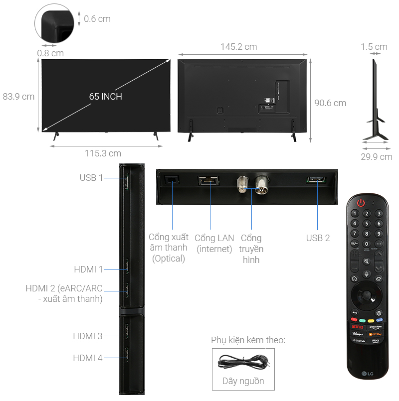 Televisor LG 65 65QNED75SRA QNED 4K (2023) - Promart