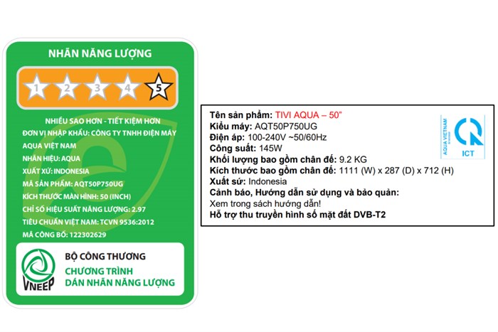 Google Tivi Aqua 4K 50 inch AQT50P750UG Màu Đen