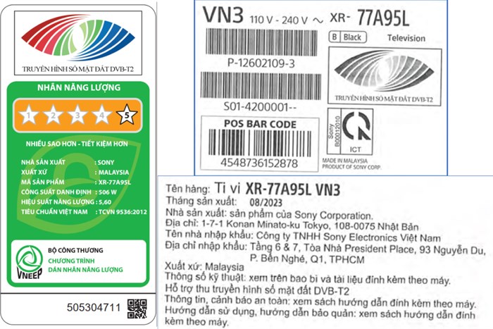 Google Tivi OLED Sony 4K 77 inch XR-77A95L Màu Đen