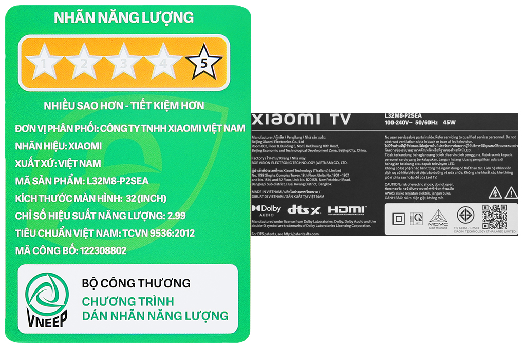 Google Tivi Xiaomi A 32 inch L32M8-P2SEA Màu Đen