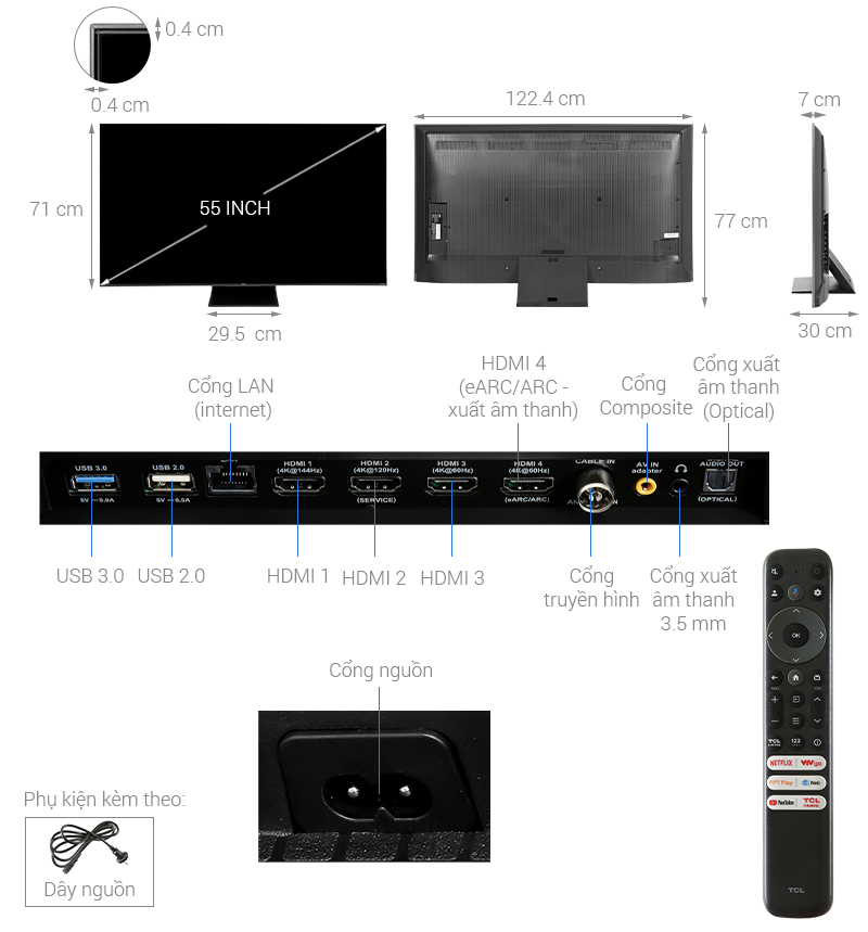 Google TV QD-Mini LED TCL 4K 55 inch 55C755