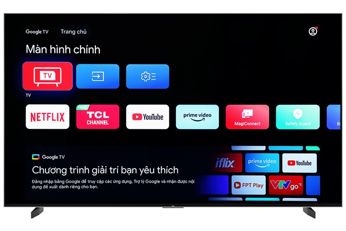 Google TV QD-Mini LED TCL 4K 98 inch 98C755 Màu Đen