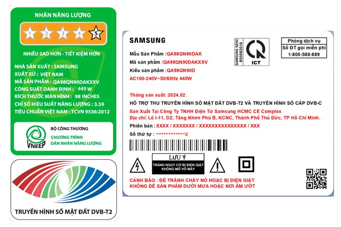 Smart Tivi Neo QLED Samsung 4K 98 inch QA98QN90D Màu Đen