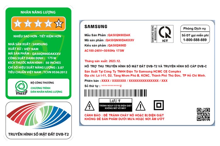 Smart Tivi Neo QLED Samsung 4K 50 inch QA50QN90D Màu Đen