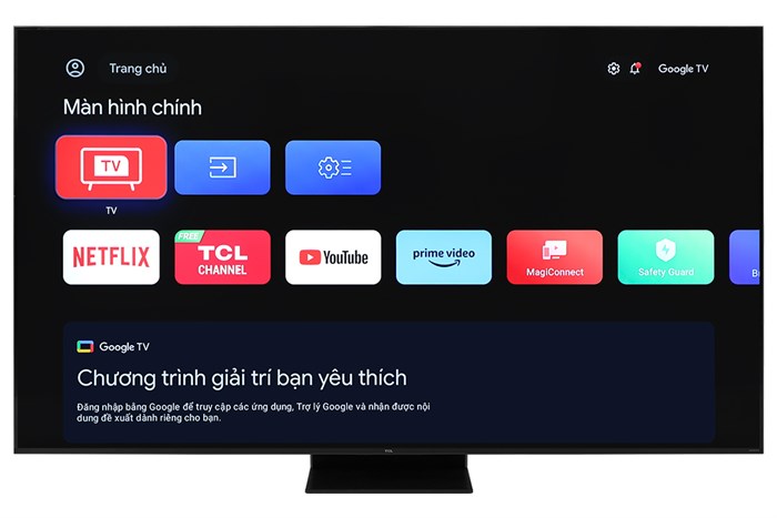 Google Tivi QD-Mini LED TCL AI 4K 85 inch 85C755 Màu Đen