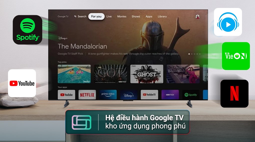 Google Tivi QD-Mini LED TCL AI 4K 85 inch 85C855