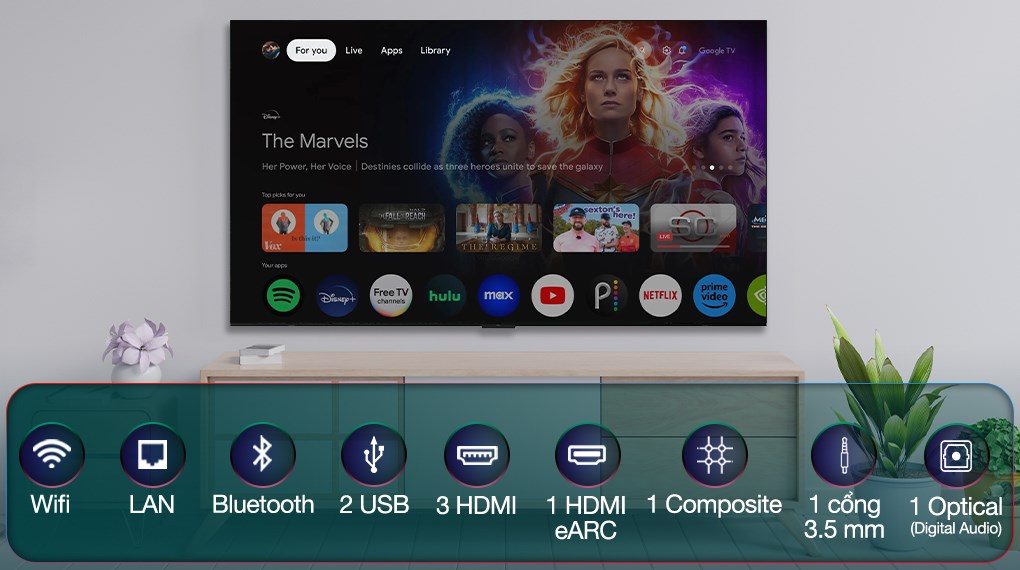 Google Tivi QD-Mini LED TCL AI 4K 85 inch 85C855