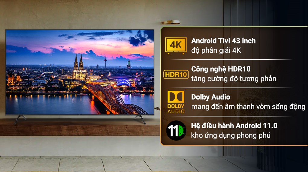 Android Tivi Aqua 43 inch AQT43K800UG