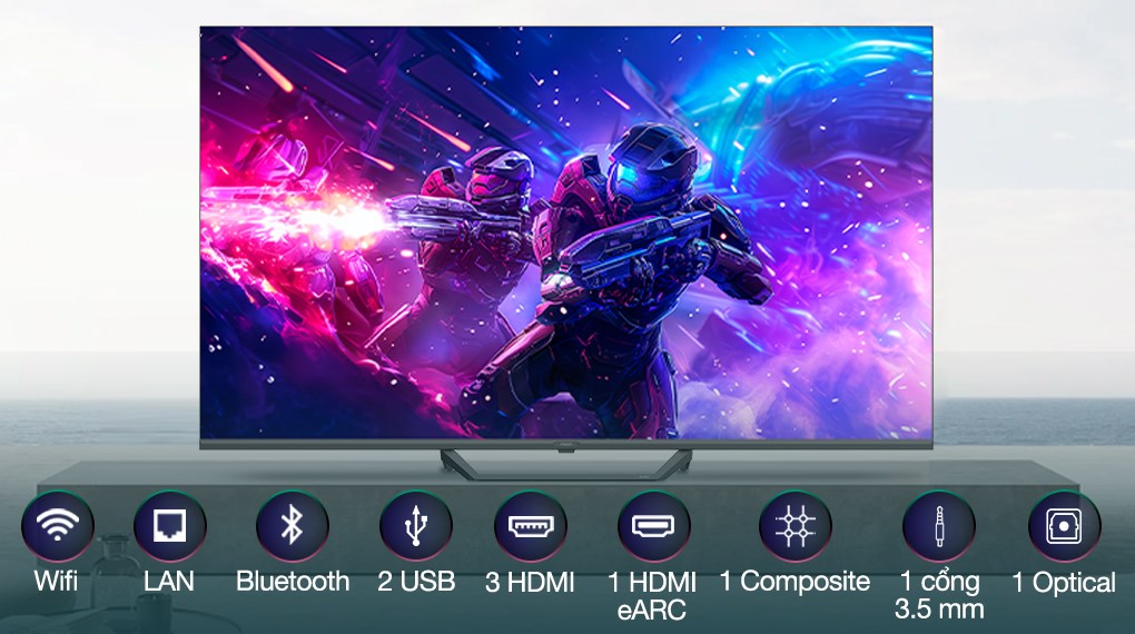 Google Tivi QLED Aqua 4K 55 inch AQT55S80EUX