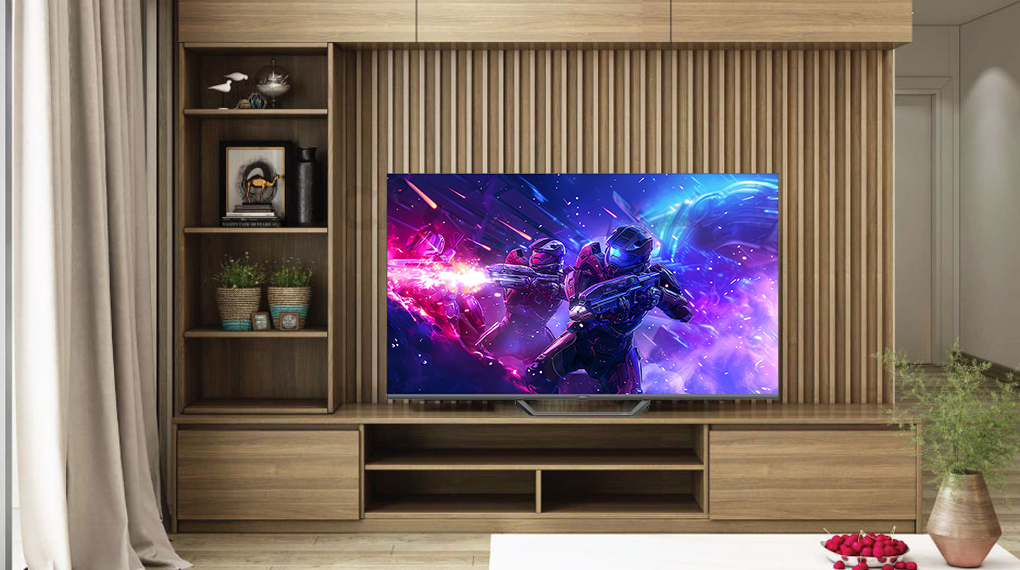 Google Tivi QLED Aqua 4K 55 inch AQT55S80EUX - Thiết kế