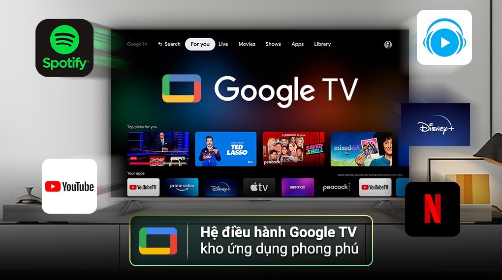 Google Tivi QLED Aqua 4K 75 inch AQT75S800UX
