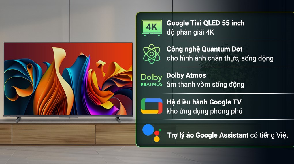 Google Tivi Hisense QLED Hisense 55 inch 55Q6N