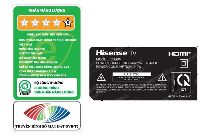 Google Tivi QLED Hisense 4K 55 inch 55Q6N Màu Đen