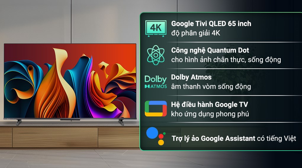 Google Tivi Hisense QLED Hisense 65 inch 65Q6N