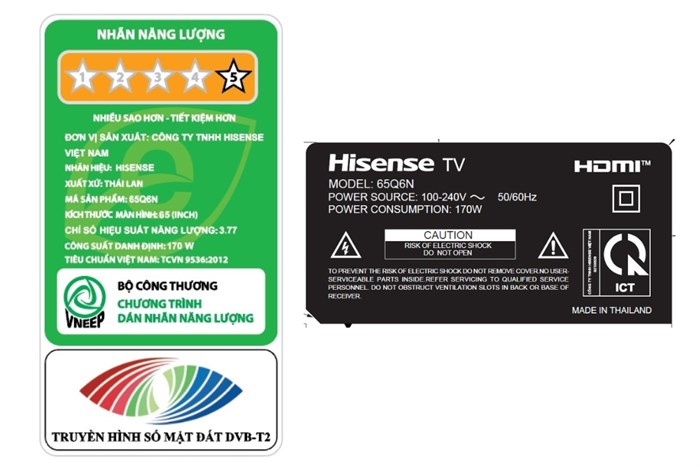 Google Tivi QLED Hisense 4K 65 inch 65Q6N Màu Đen