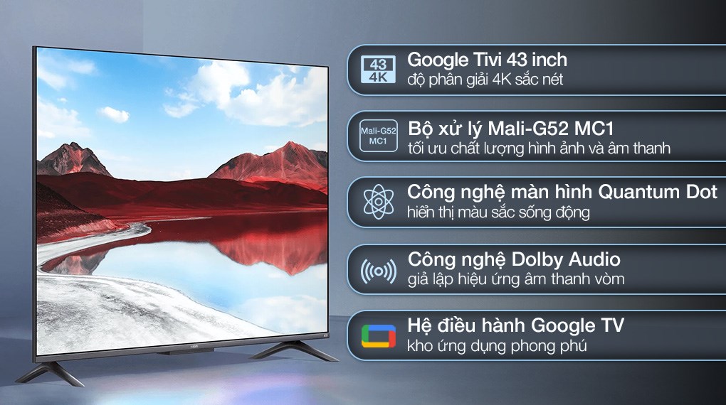 Google Tivi QLED Xiaomi A Pro 4K 43 inch L43MA-SSEA 2025