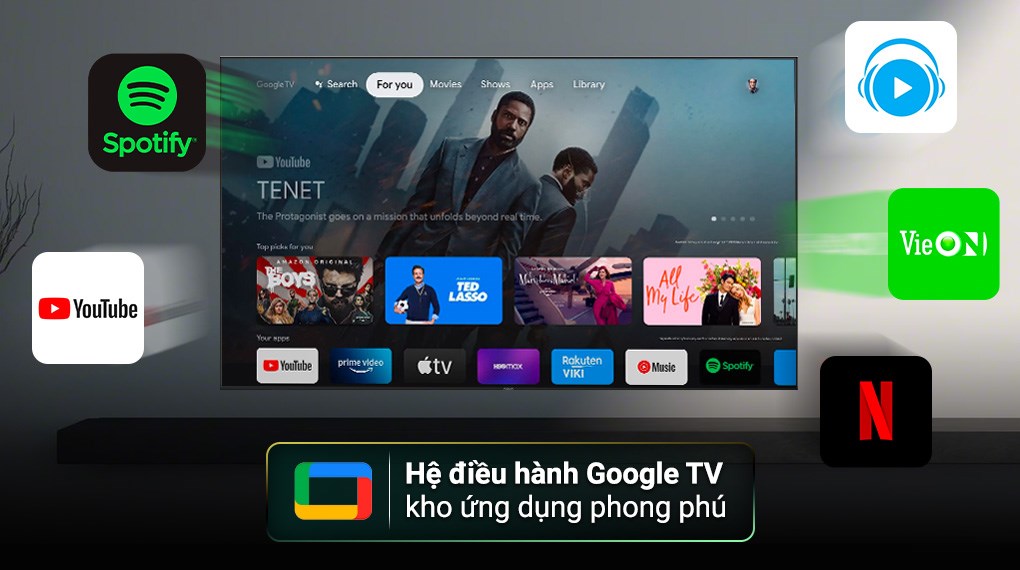 Google Tivi QLED Aqua 4K 70 inch AQT70K800UX