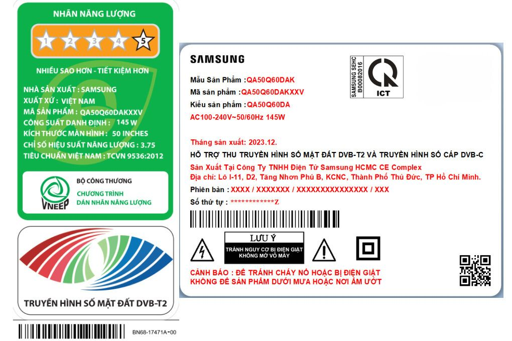 Smart Tivi QLED Samsung 4K 50 inch QA50Q60D Màu Đen