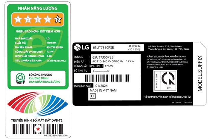 Smart Tivi LG 4K 65 inch 65UT7350PSB Màu Đen