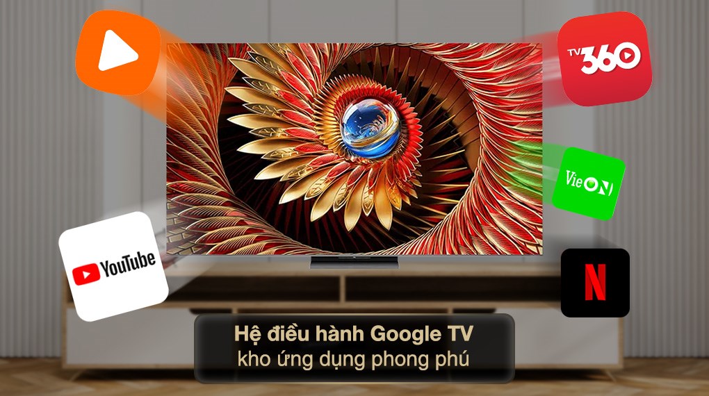 Google Tivi QD-Mini LED TCL AI 4K 85 inch 85C8K