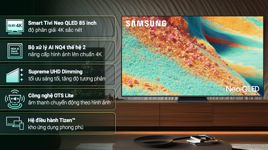 Smart Tivi Neo QLED Samsung AI 4K 85 inch QA85QN85F