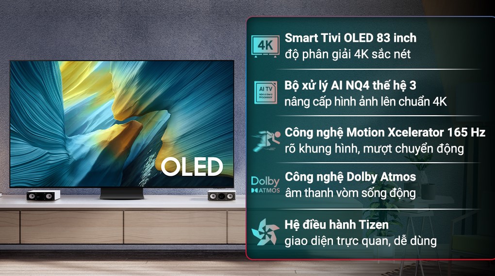 Smart Tivi OLED Samsung AI 4K 83 inch QA83S95F