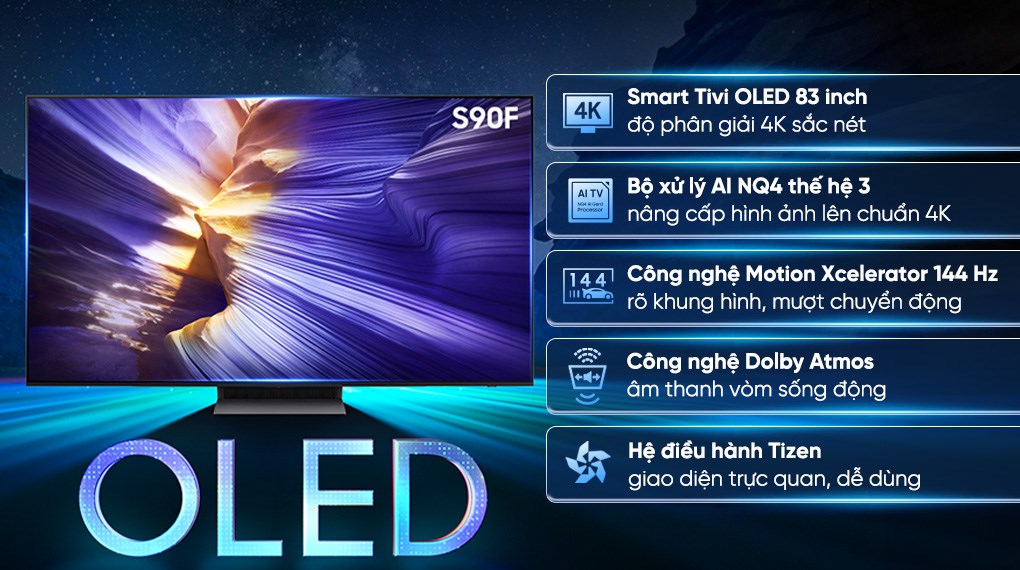 Smart Tivi OLED Samsung AI 4K 83 inch QA83S90F