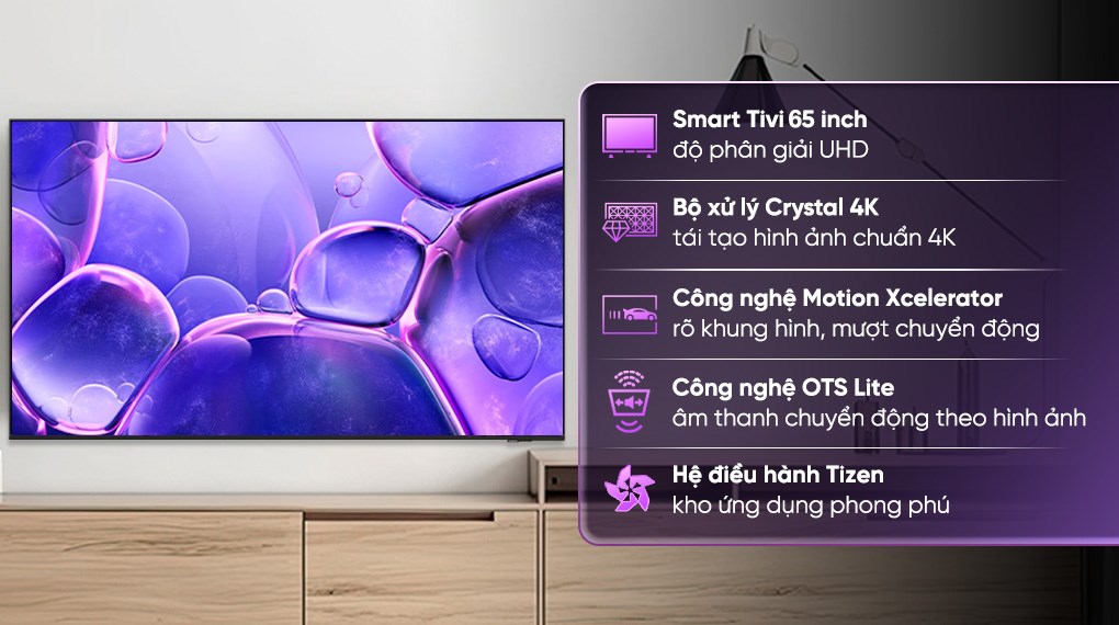 Smart Tivi Crystal UHD Samsung 4K 65 inch UA65U8500F