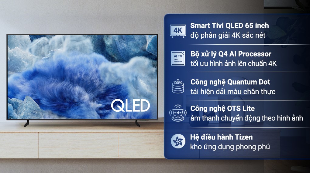 Smart Tivi QLED Samsung AI 4K 65 inch QA65Q8FA
